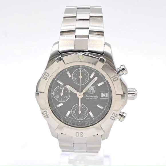TAG HEUER Aquaracer Date Watch 41mm CN2111 Chronograph AT Black Dial SS 58LC594 main image 10